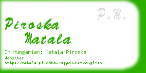 piroska matala business card